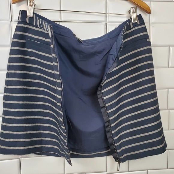 THE LIMITED | FRONT ZIP STRIPED CASUAL MINI SHORT SKIRT WOMEN'S SIZE 12P - Picture 6 of 15